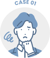 悩んでいる男性のイラストアイコン